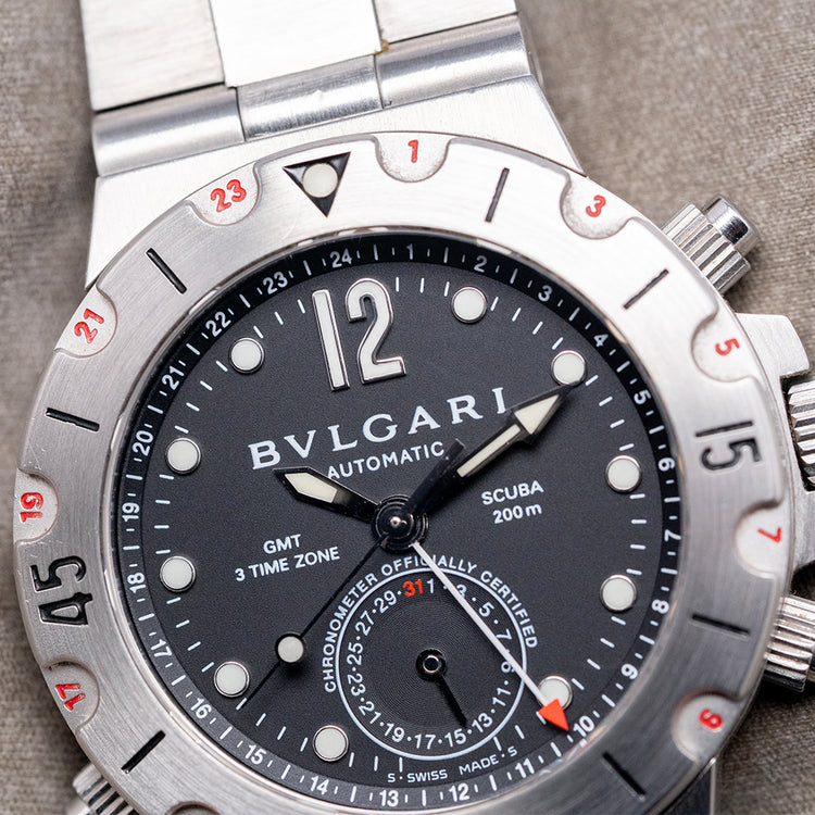 2000s Bulgari Diagono Scuba GMT Automatic 38mm SD38S GMT