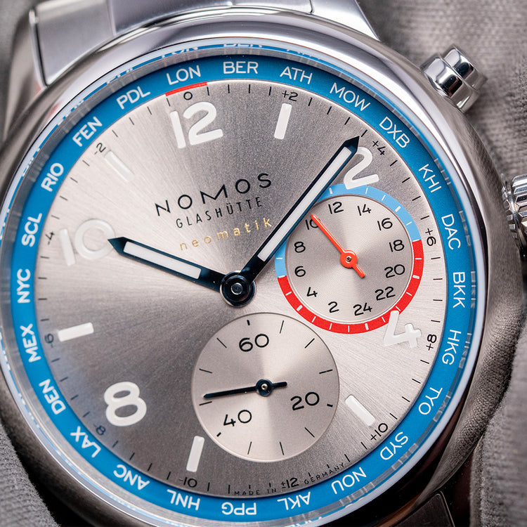 2025 Nomos Club Sport Neomatik Worldtimer Silver 40mm 791