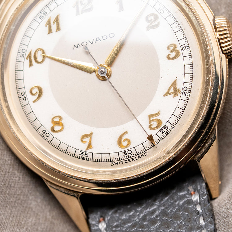 1950s Movado 14K Gold 'FB' Case 'Calatrava' Manual 261 31.5mm