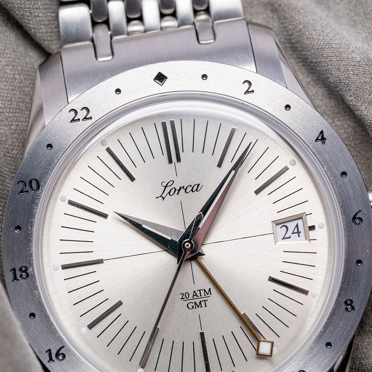 2024 Lorca Model No.1 GMT Silver Dial on Bracelet 36mm