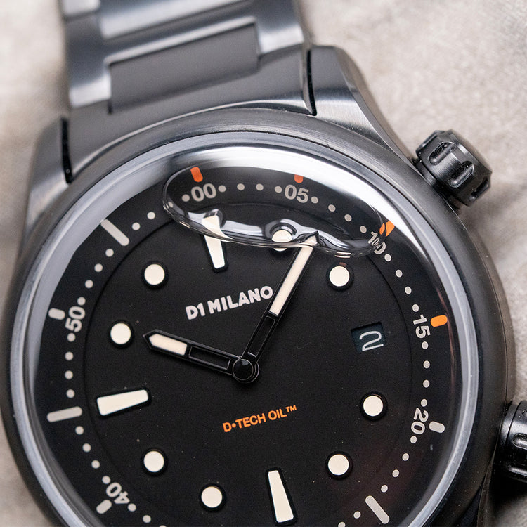 2025 D1 Milano D-Tech Oil II Filled Watch 39mm Black