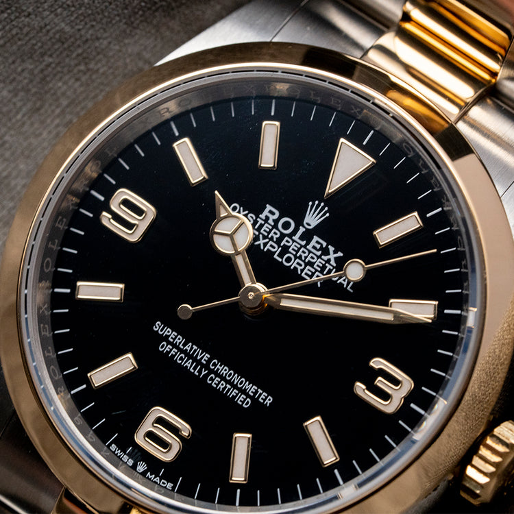 2021 Rolex Explorer I Two-Tone 36mm Steel & Gold 124273