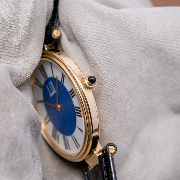 1980s Dunhill .925 Silver "Blue" Dial "Vendôme" 33mm Quartz