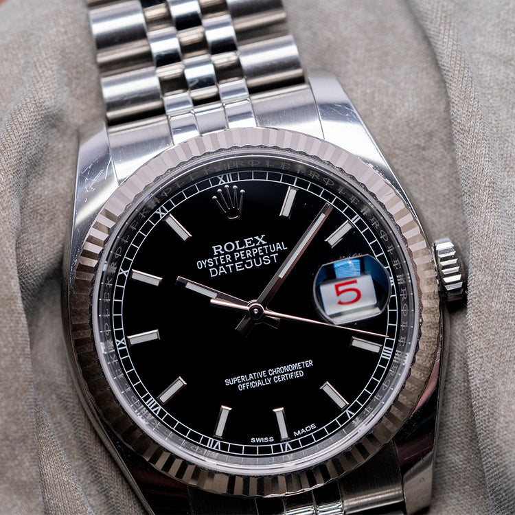 2018 Rolex Datejust Black 36mm Jubilee Roulette Date 116234