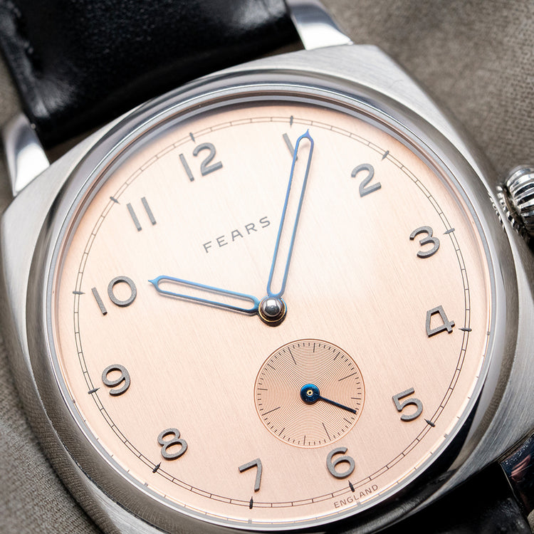 2021 Fears Brunswick Salmon Dial 38mm Exhibition Back