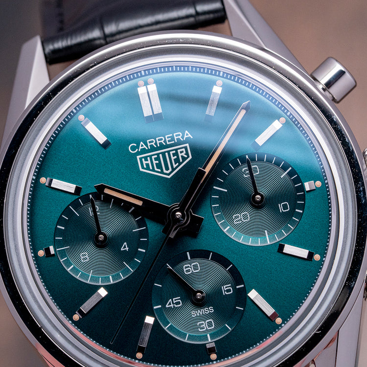 2021 TAG Heuer Carrera Chronograph Green Limited Ed 39mm