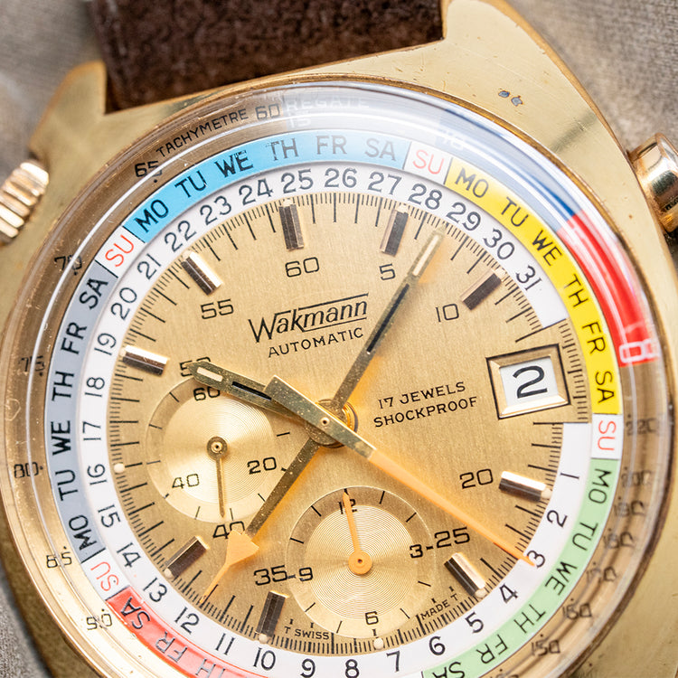 1970s Wakmann Automatic Chronograph Lemania 1341 42mm
