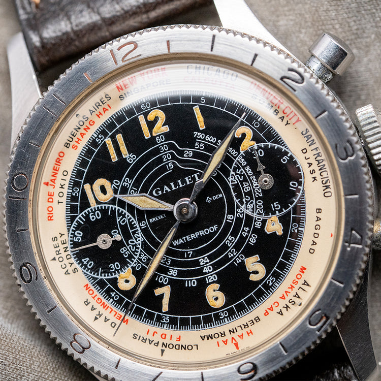 1940s Gallet Flying Officer MK1 'Truman' Black Dial 34mm
