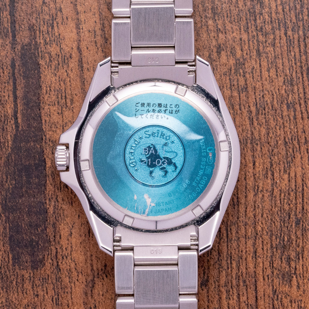 2021 Grand Seiko GMT Quartz Blue SBGN005G on Bracelet