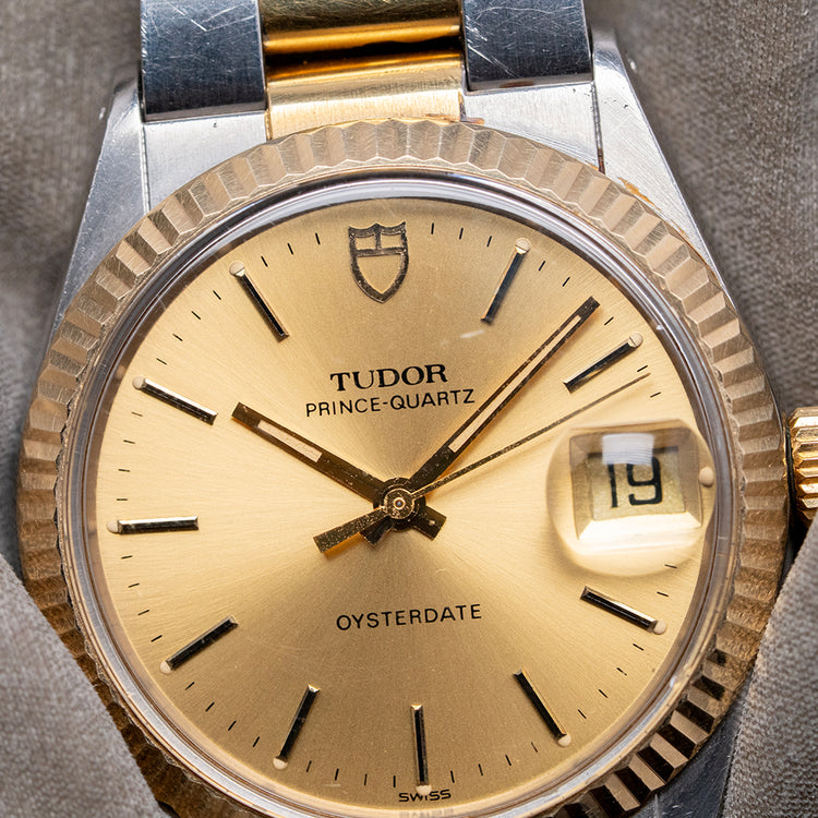 1980s Tudor Prince-Quartz Oysterdate 34mm 91513