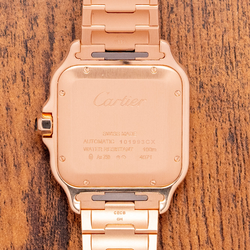 2022 Cartier Santos de Cartier 18ct Rose Gold Large Model WGSA0018