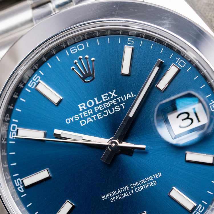 2023 Rolex Datejust 41mm Blue Smooth / Jubilee 126300