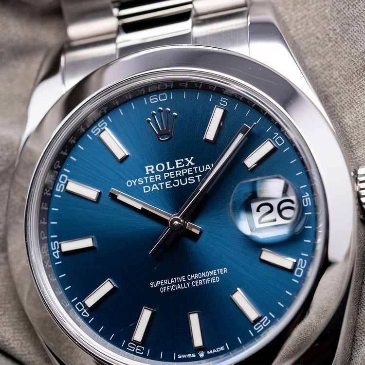 2020 Rolex Datejust 41mm Blue Dial Smooth Bezel / Oyster 126300
