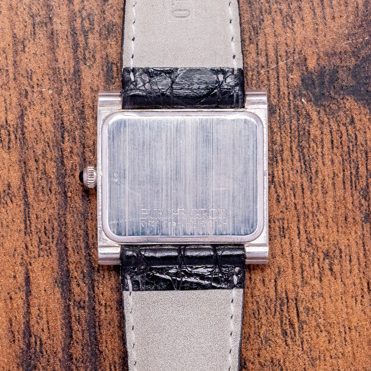 1990s Bueche Girod .925 Sterling Silver "TV Case" Quartz 28mm