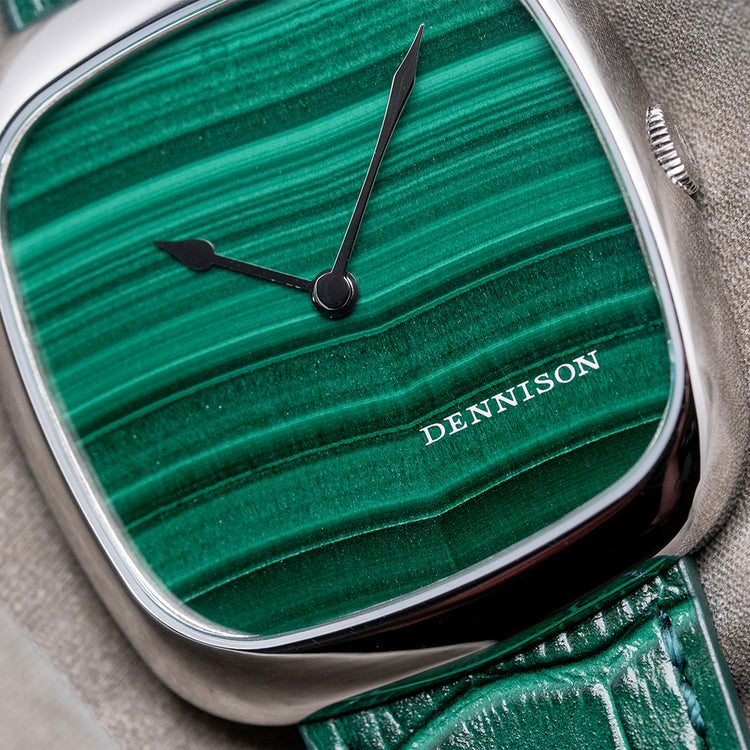 2024 Dennison Natural Malachite Steel Quartz 34mm