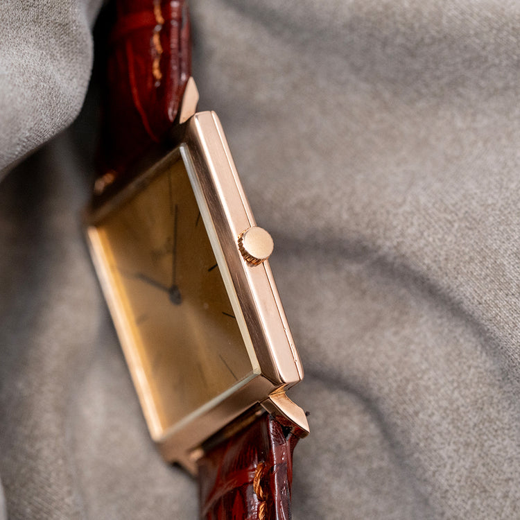 1960s Piaget 18ct Pink Gold Square Manual 25mm 901