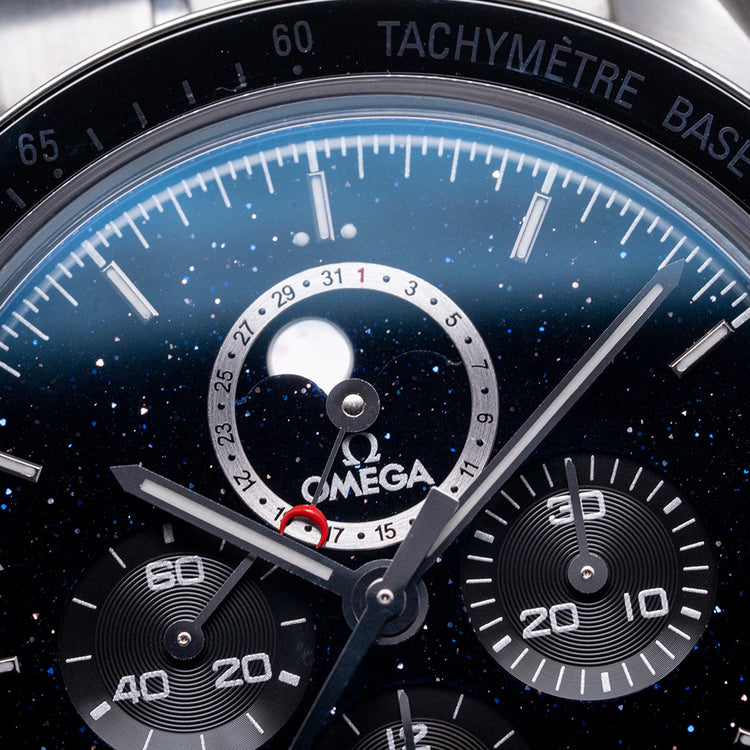 2019 Omega Speedmaster Moonphase Aventurine Dial 44mm