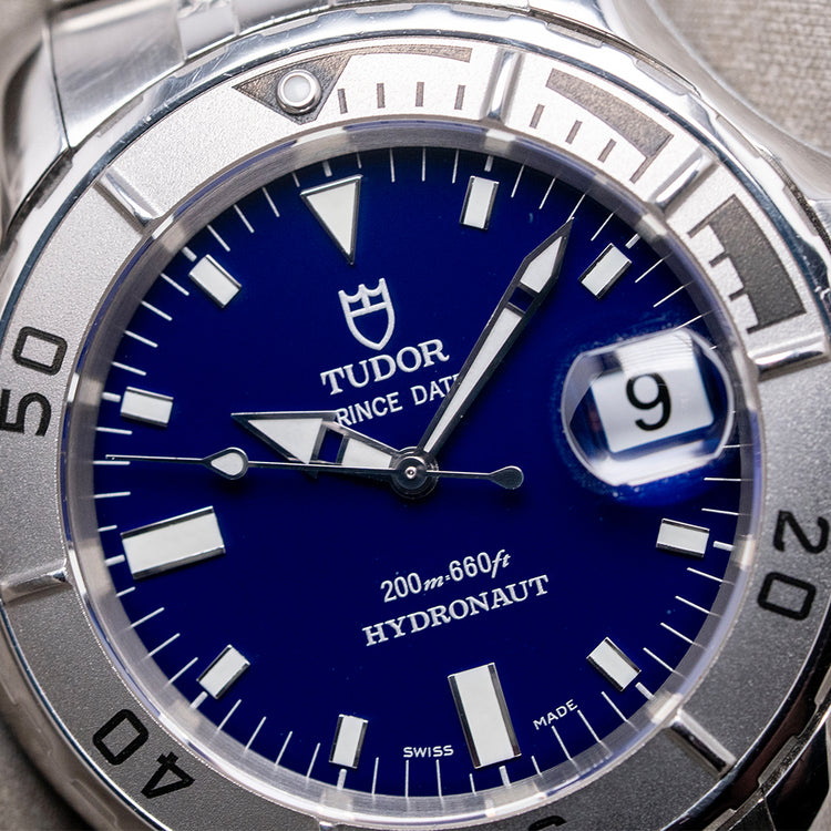 2000s Tudor Prince Date Hydronaut Blue Dial 41mm 89190P