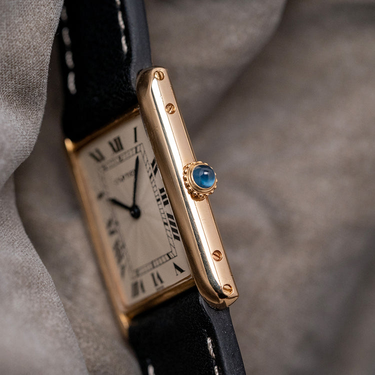 1990s Cartier Tank Louis Guilloche 18ct 96065 24x30mm