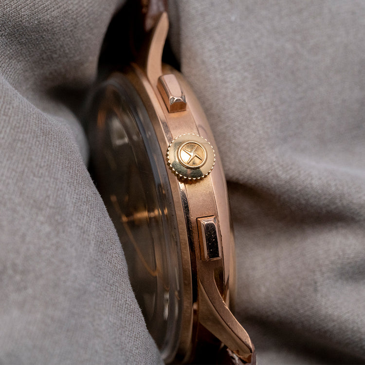 1950s Zenith 'Stellina' 18ct Pink Gold 37mm Oversized 156 D