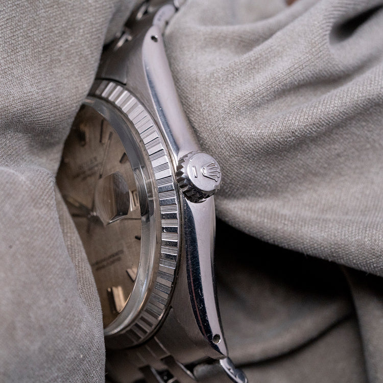 1978 Rolex Datejust 36mm Linen Dial Engine-Turned Bezel 1603