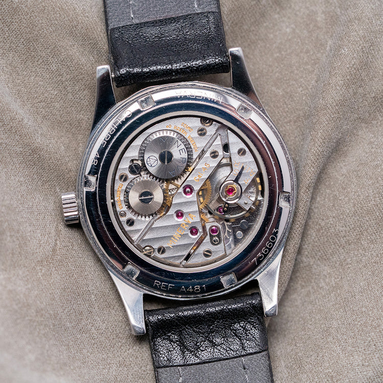 1990s Minerva Pythagore A481 Aviation Black Cal. 48 34mm