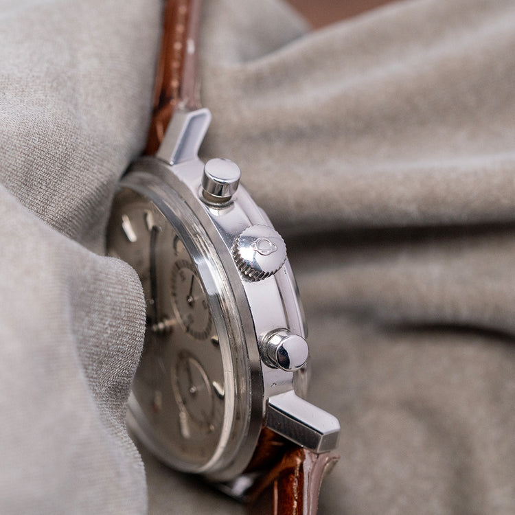 1970s Enicar 'Garnix' Chronograph Silver Dial Valjoux 72 36.5mm