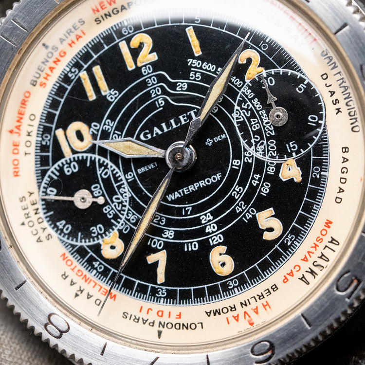 1940s Gallet Flying Officer MK1 'Truman' Black Dial 34mm