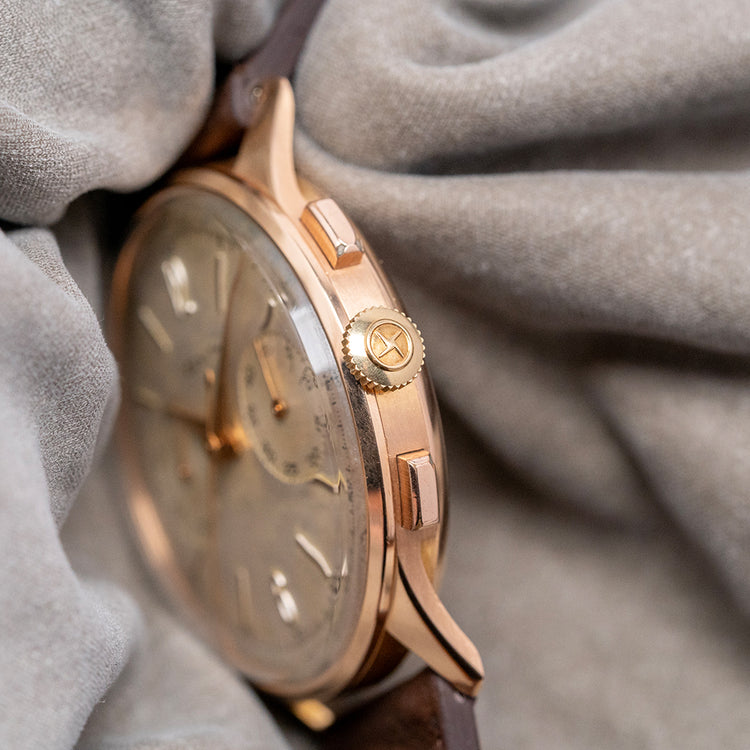1950s Zenith 'Stellina' 18ct Pink Gold 37mm Oversized 156 D