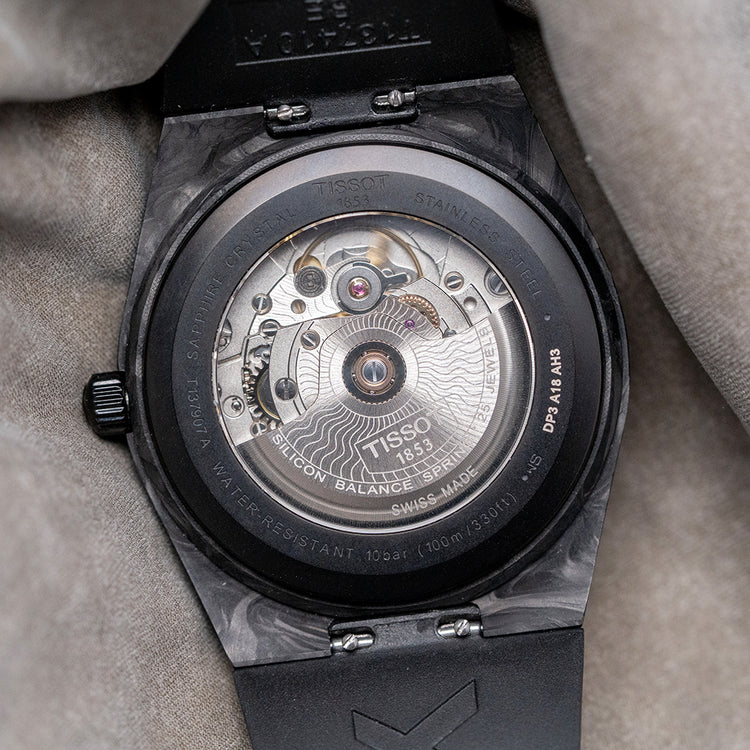 2024 Tissot PRX Black Carbon Automatic 40.5mm on Rubber