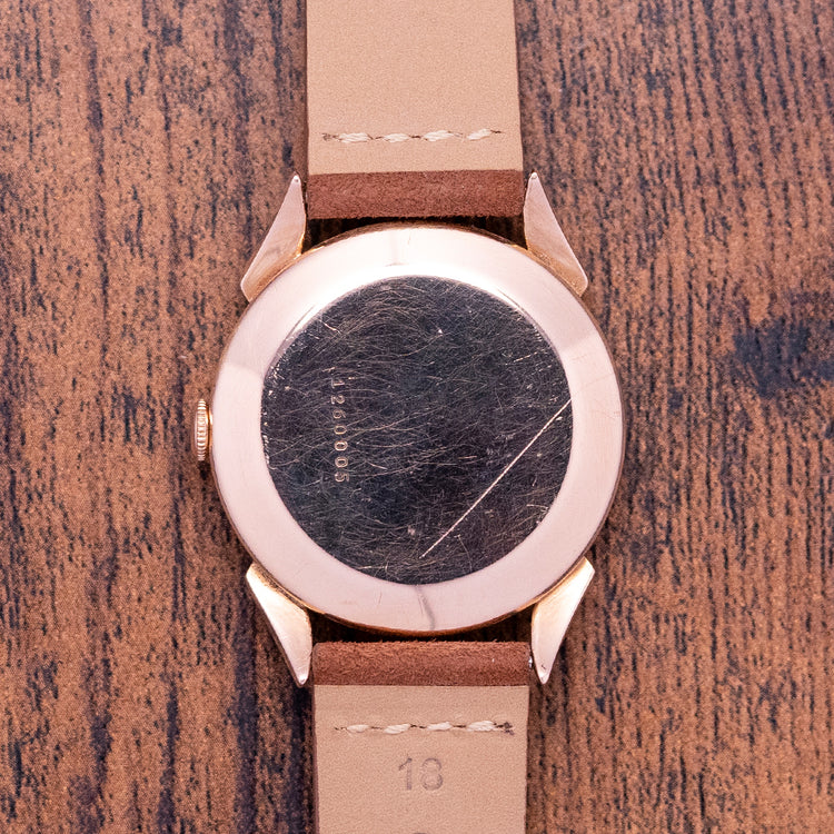 1950s Fleuron 18ct Rose Gold Bombe Lugs 35mm Manual