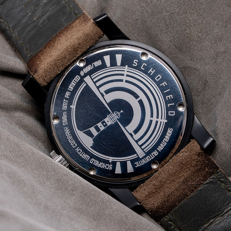 2012 Schofield Signalman GMT Black Limited Edition 44mm