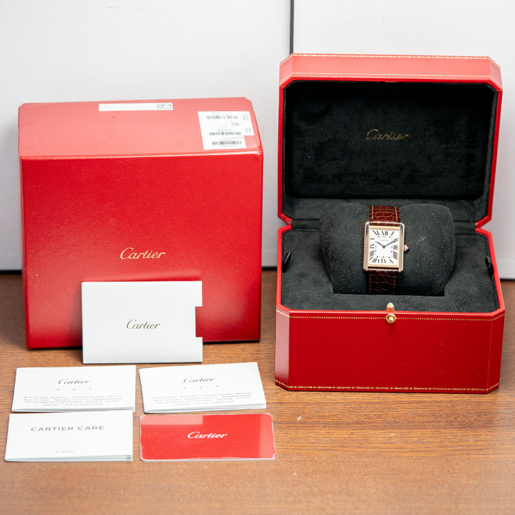 2020 Cartier Tank Solo Large 18ct Rose Gold Quartz 3167 27x34mm