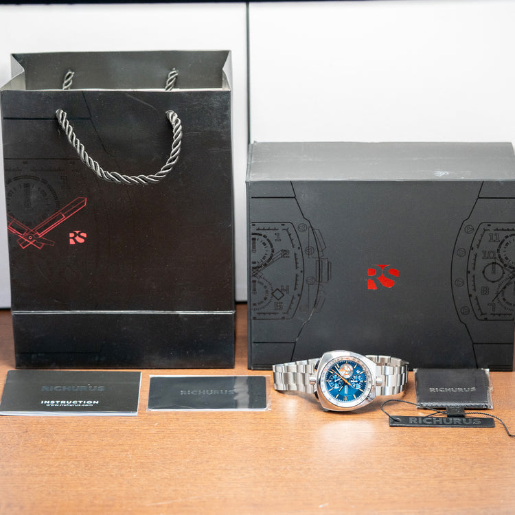 2025 Richurus Bullhead Chrono Quartz Blue on Bracelet 43.5mm