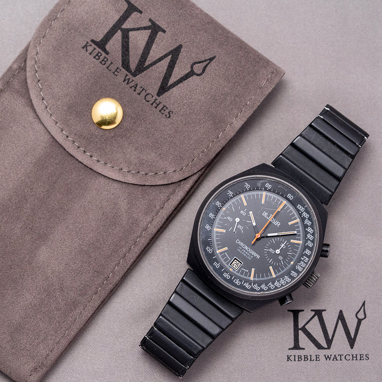 1970s LeJour Black PVD Chronograph Valjoux 7734 40mm