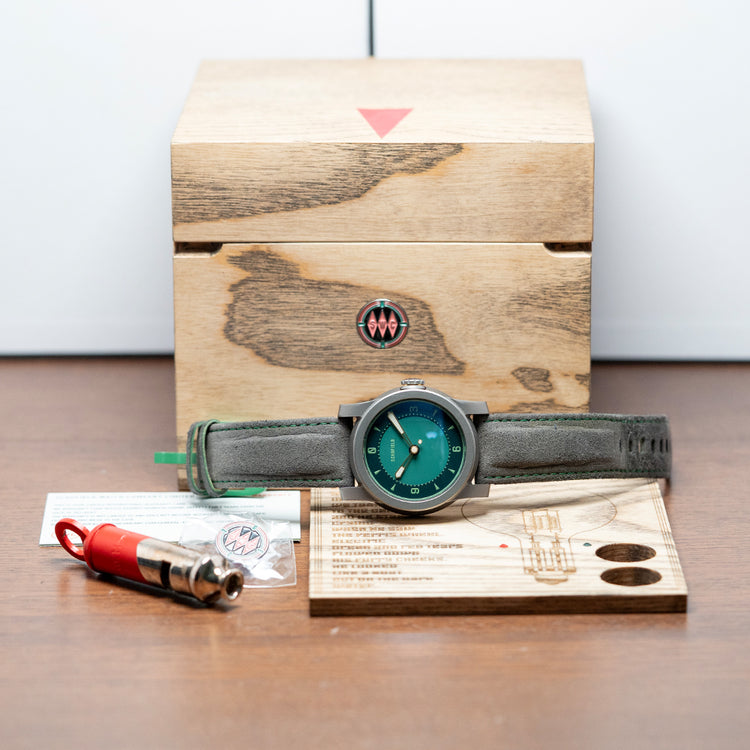 2020 Schofield Strange Lights Not Quite Green Titanium 44mm