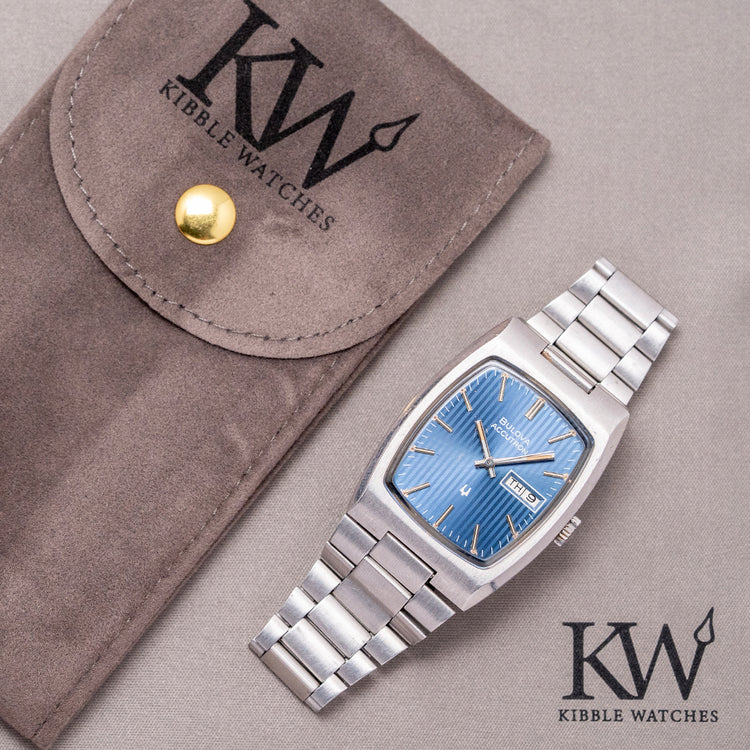 1976 Bulova Accutron Blue Dial on Bracelet 7866 32mm