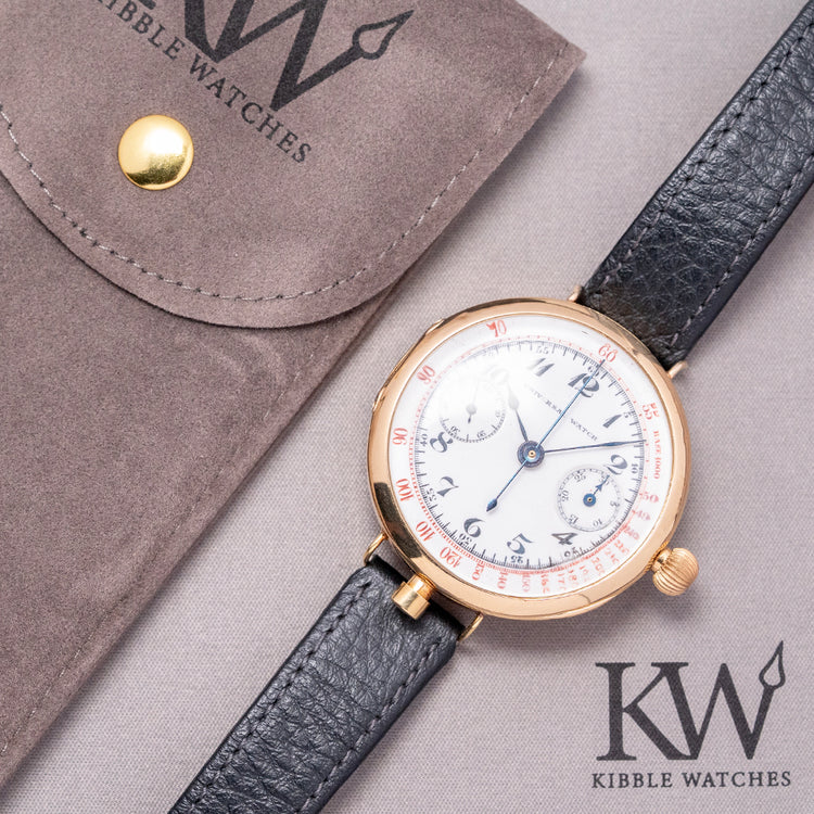 1920s Universal Watch 18ct Gold Monopusher Chronograph 41.5mm