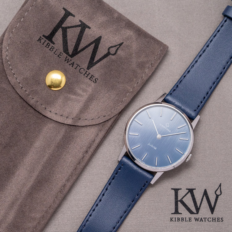 1970s Certina Jubile Blue Dial Manual Cal. 396 Steel 34mm