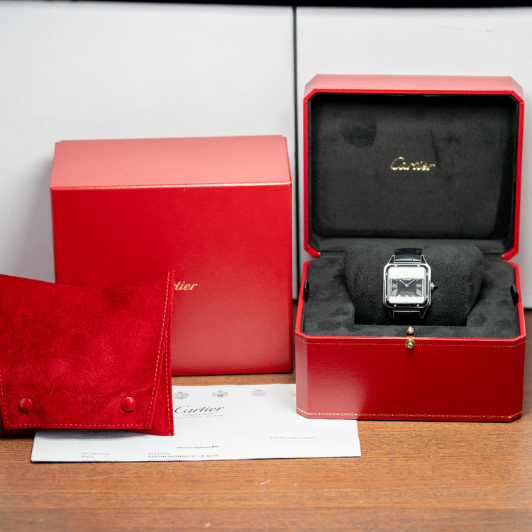 2023 Cartier Santos Dumont Black Lacquer Mechanical WSSA0046