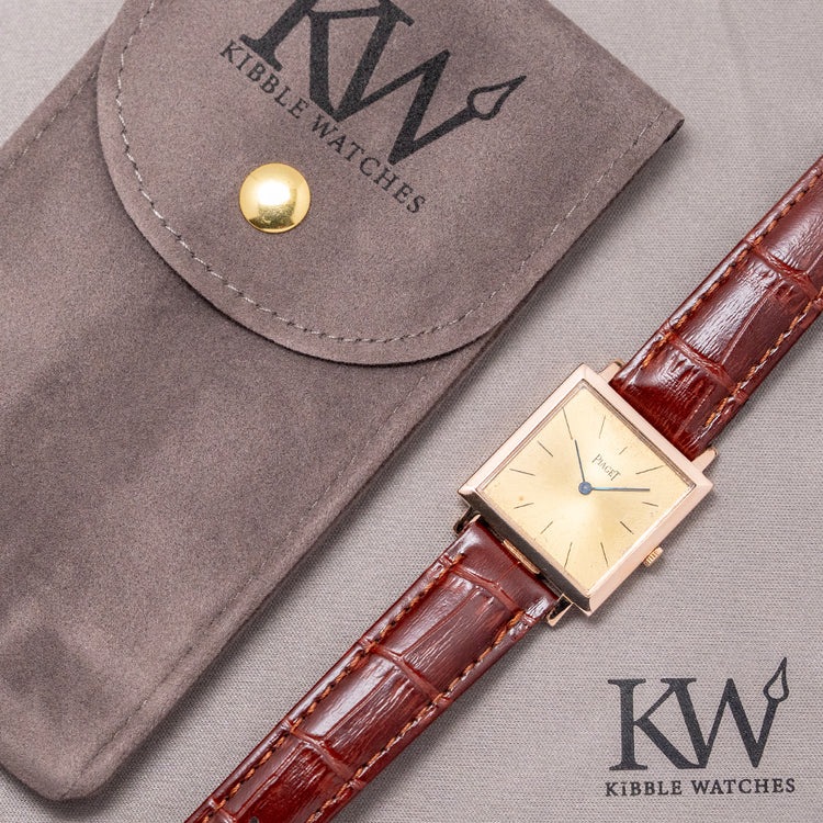 1960s Piaget 18ct Pink Gold Square Manual 25mm 901