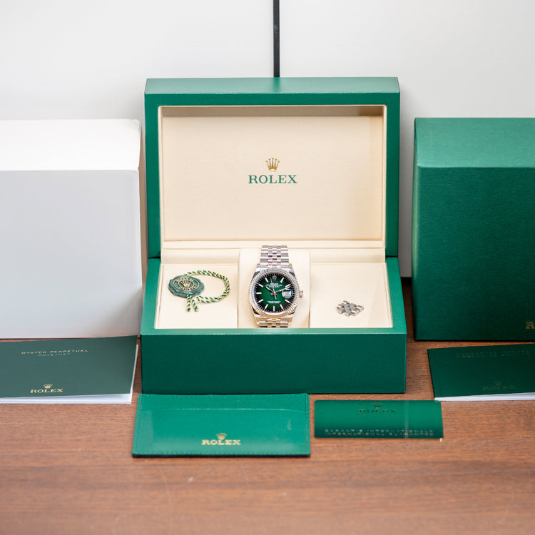 2026 Rolex Datejust 36mm Green Ombré Jubilee/Fluted 126234