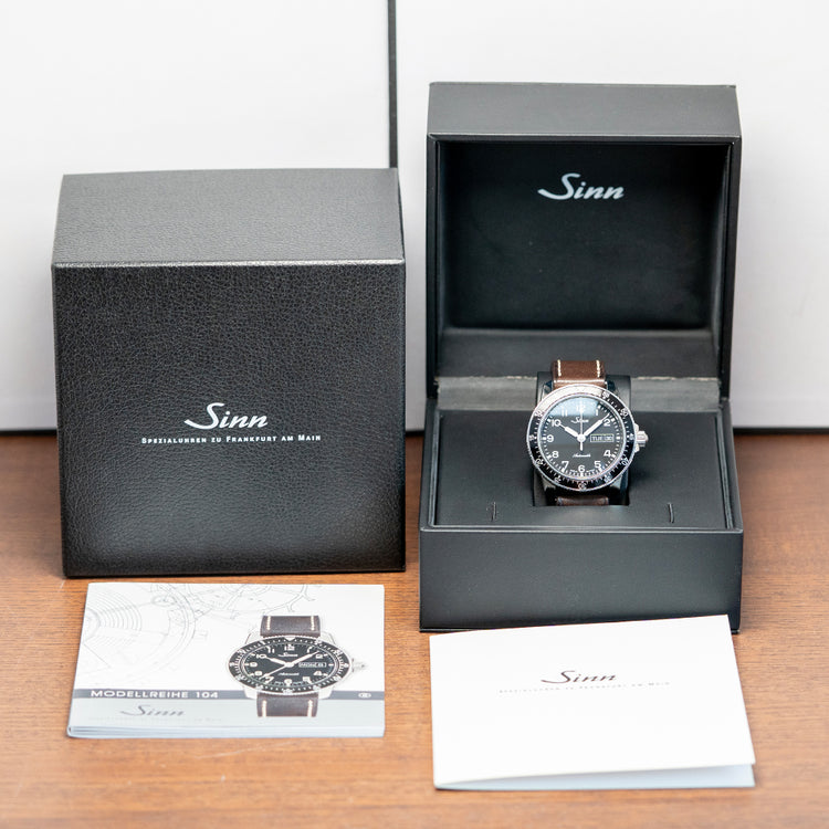 2017 Sinn 104 St Sa I Black Automatic 41mm on Strap