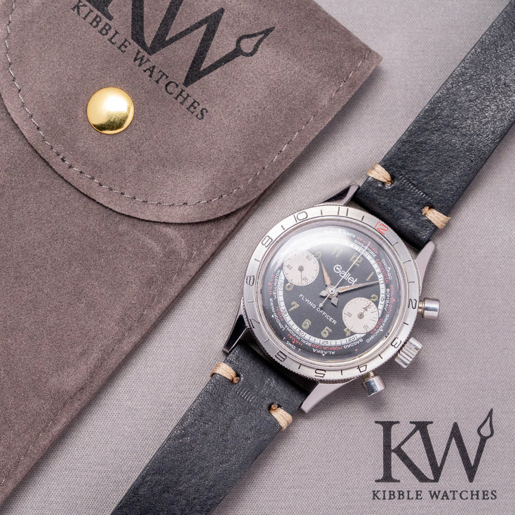 1970s Gallet 'Flying Officer' Black Dial '4th Gen' 36mm