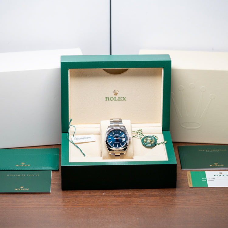 2020 Rolex Datejust 41mm Blue Dial Smooth Bezel / Oyster 126300