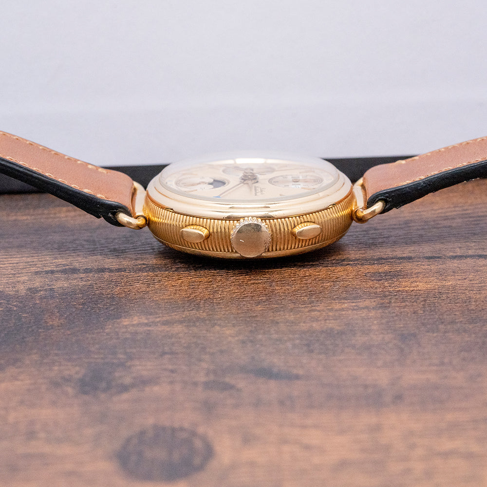 T*1様 Dubey & Schaldenbrand Calendar 手巻き 1980s Dubey & Schaldenbrand 18ct Triple Calendar Moonphase Chronograph