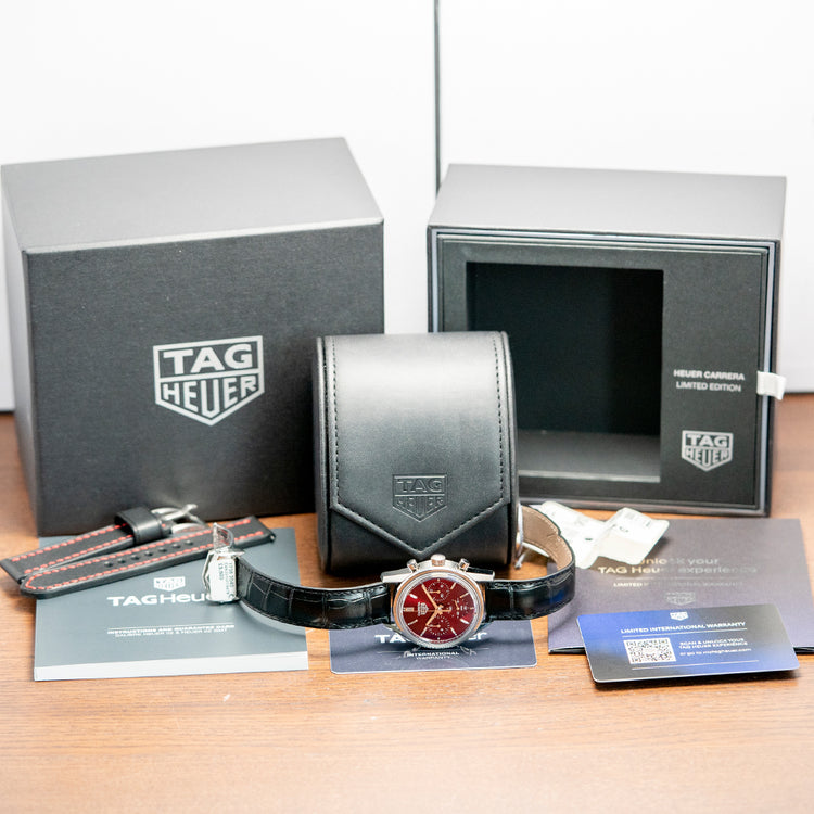 2022 TAG Heuer Carrera Chronograph Red Limited Ed 39mm