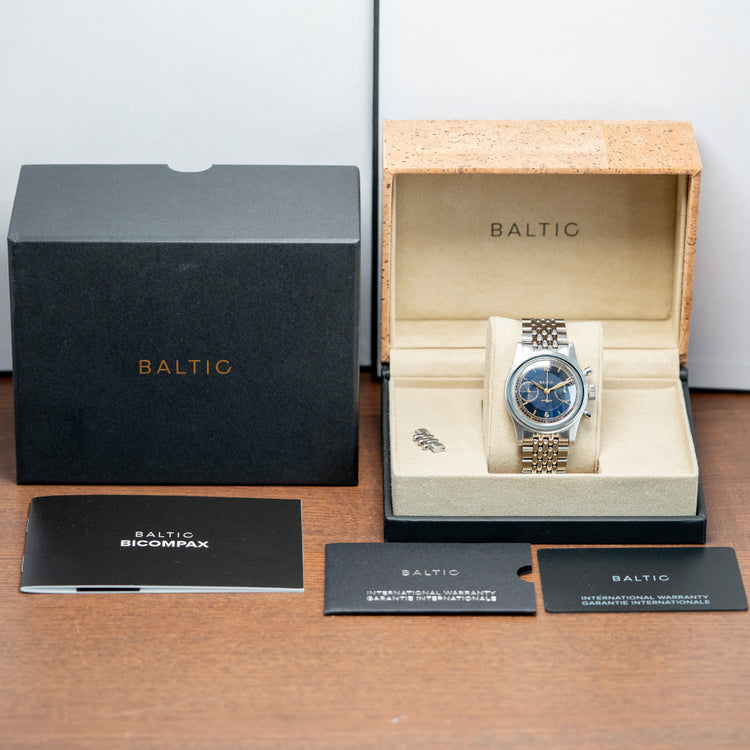 2024 Baltic Bicompax 003 Blue Gilt Chronograph 36.5mm