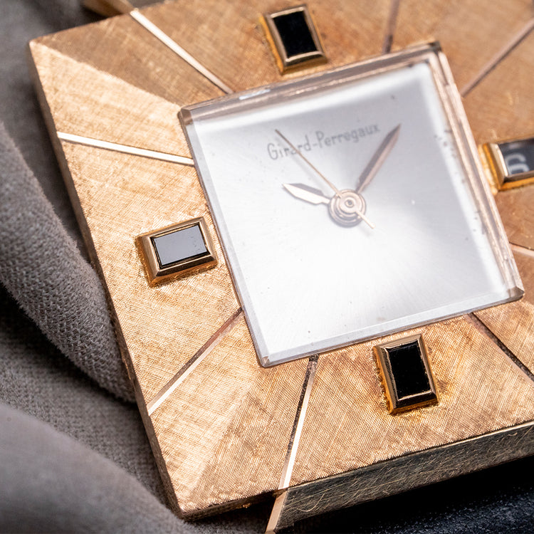1960s Girard-Perregaux 18ct Pink Gold Square Art-Deco Auto