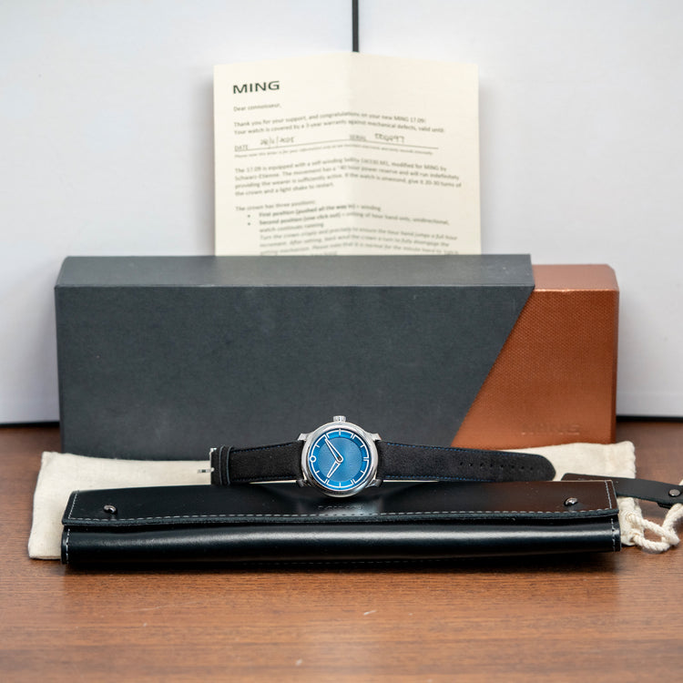 2022 Ming 17.09 Blue Dial Automatic 38mm on Strap